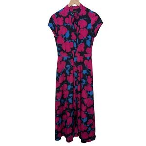 Banana Republic Floral Print Button Front Dress‎ Sz 2 Formal Party Career Office